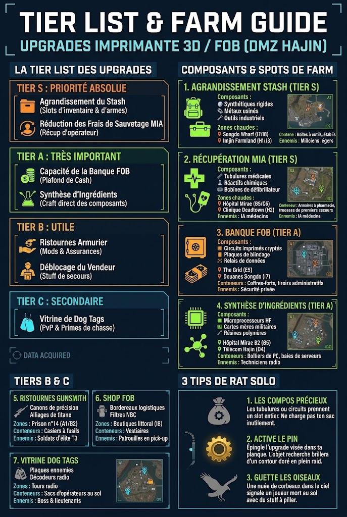 Guide: Tier List & Farm d&rsquo;upgrades Imprimante